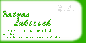 matyas lukitsch business card
